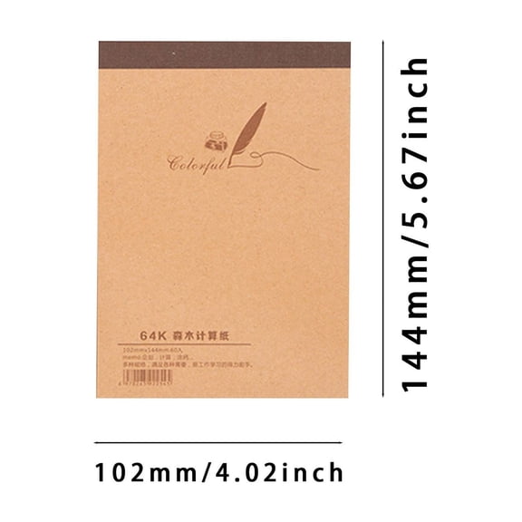 60 Sheets Note Papers Drawing Paper Pad Drafting Pad Portable Sketchbook(64K)