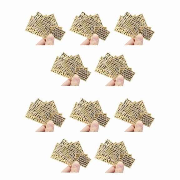 60 Sheets Small 0.12 Inch Alphabet Number Stickers Glitter Alloy Self Adhesive Letters Stickers Gold/Silver (3mm)