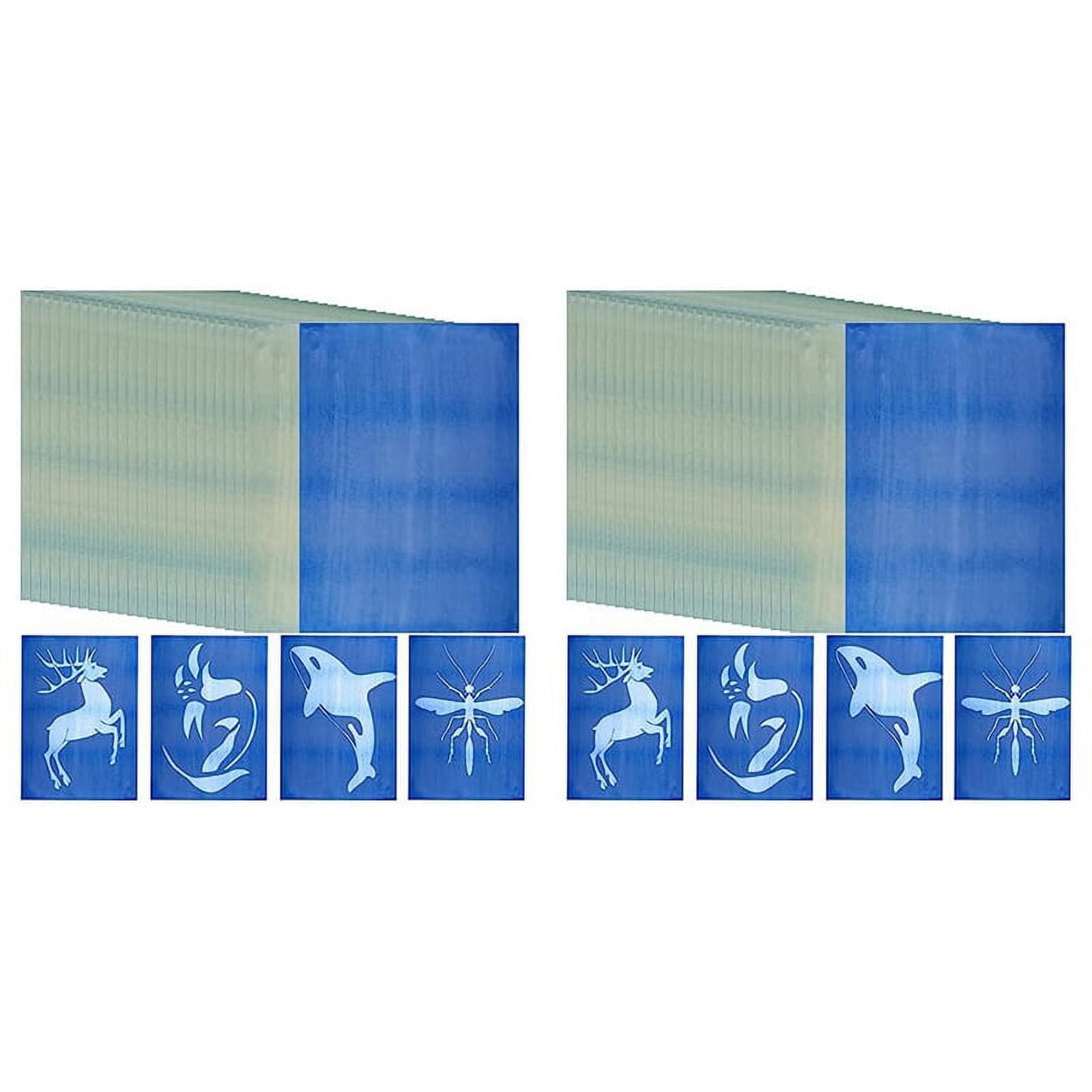 60 Sheets Sun Print Paper Kits Cyanotype Paper Kit A4 Nature Printing Solar for Kids Adults DIY Art Crafts Project,2set x cyanotype papers,As shown