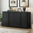 thumbnail image 1 of 60'' Sideboard Buffet Cabinet with 4 Doors, Cupboard Console Table, Kitchen Accent Storage Cabinet with Adjustable Shelves, Suitable for Living Rooms, Dining Room, Black, 1 of 8