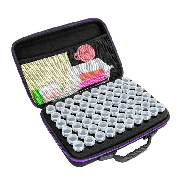 60-Slot Diamond Painting Storage Case with Tools - Durable Organizer for Craft Lovers
