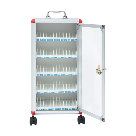 60 Slots Modern Cell Phone Storage Box Portable Phone Storage Cabinet Silver