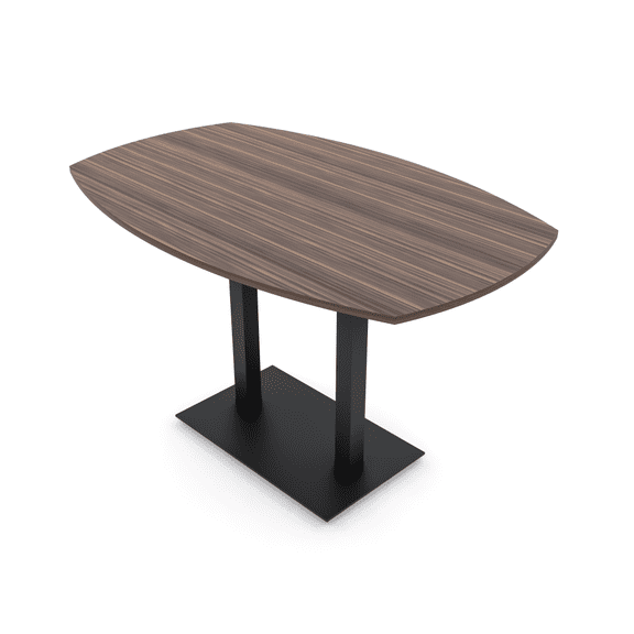 60" Small Arc Boat Bistro Height Table Double Metal Base Bar Table
