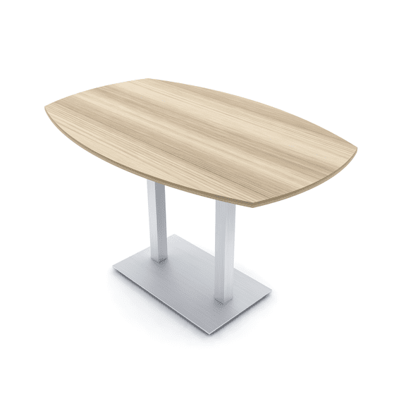 60" Small Arc Boat Bistro Height Table Double Metal Base Bar Table