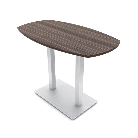 60" Small Arc Boat Bistro Height Table Square Double Base Bar Table