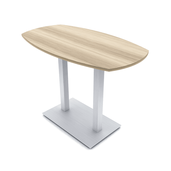 60" Small Arc Boat Bistro Height Table Square Double Base Bar Table