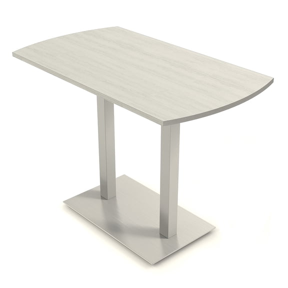 60" Small Arc Rectangle Bistro Height Table Double Metal Base Bar Table