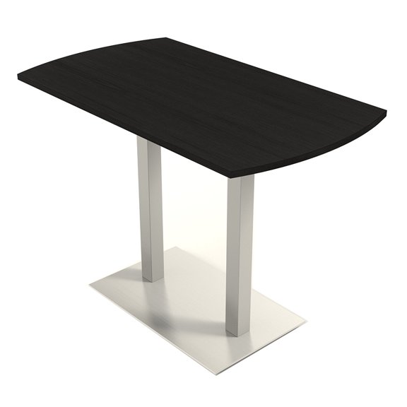 60" Small Arc Rectangle Bistro Height Table Double Metal Base Bar Table