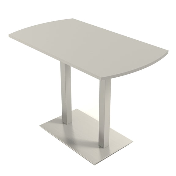 60" Small Arc Rectangle Bistro Height Table Double Metal Base Bar Table