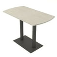 thumbnail image 1 of 60" Small Arc Rectangle Bistro Height Table Double Metal Base Bar Table, 1 of 5