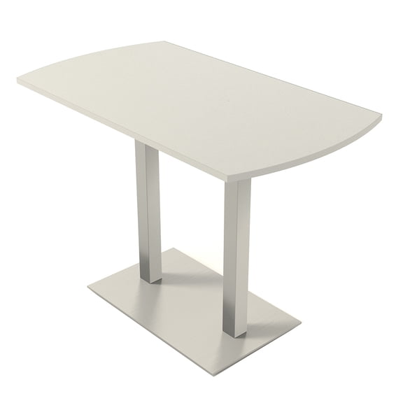 60" Small Arc Rectangle Bistro Height Table Double Metal Base Bar Table