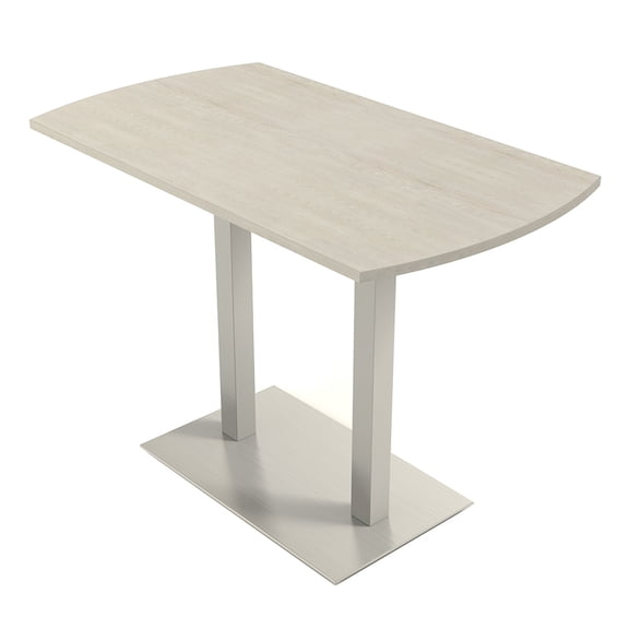 60" Small Arc Rectangle Bistro Height Table Double Metal Base Bar Table