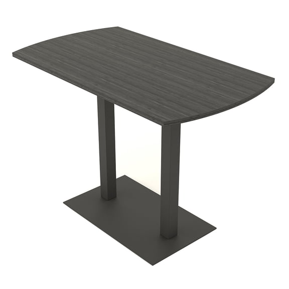 60" Small Arc Rectangle Bistro Height Table Double Metal Base Bar Table