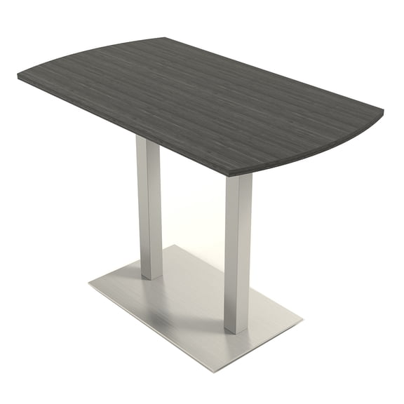 60" Small Arc Rectangle Bistro Height Table Double Metal Base Bar Table