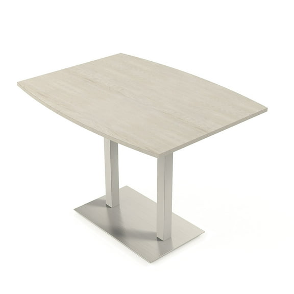 60" Small Boat Bistro Height Table Double Metal Base Bar Table