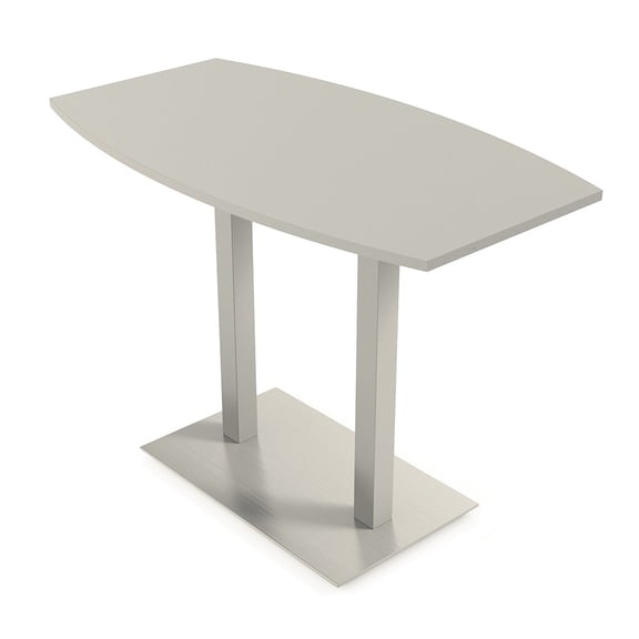 60" Small Boat Bistro Height Table Double Metal Base Bar Table
