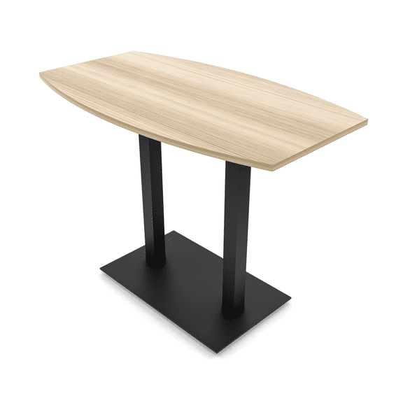 60" Small Boat Bistro Height Table Double Metal Base Bar Table