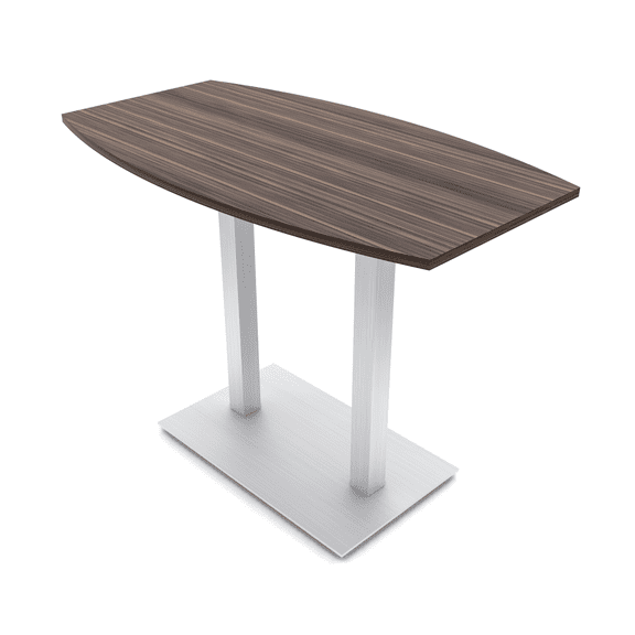 60" Small Boat Bistro Height Table Double Metal Base Bar Table