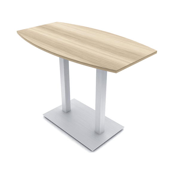 60" Small Boat Bistro Height Table Double Metal Base Bar Table