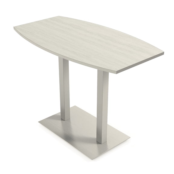 60" Small Boat Bistro Height Table Double Metal Base Bar Table