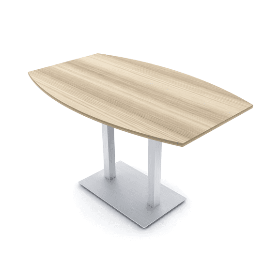 60" Small Boat Bistro Height Table Double Metal Base Bar Table