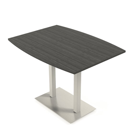 60" Small Boat Bistro Height Table Double Metal Base Bar Table