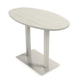 thumbnail image 1 of 60" Small Boat Oval Bistro Height Table Double Metal Base Bar Table, 1 of 5