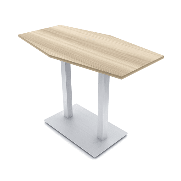60" Small Hexagon Bistro Height Table Double Metal Base Bar Table