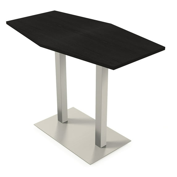 60" Small Hexagon Bistro Height Table Double Metal Base Bar Table
