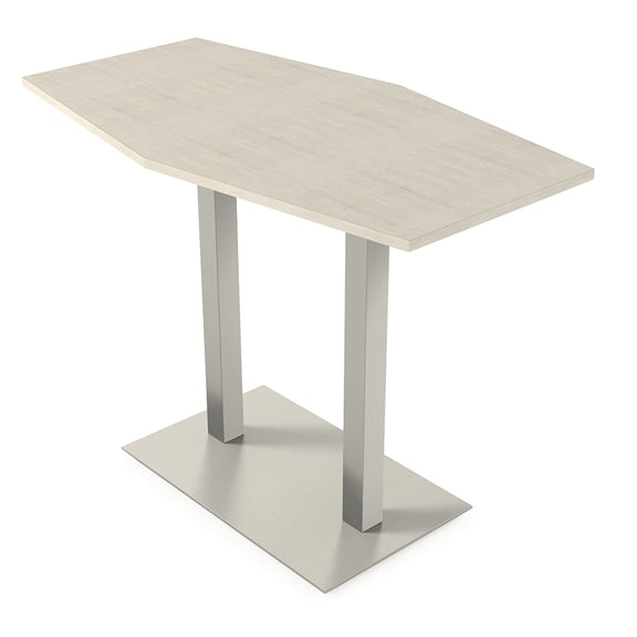 60" Small Hexagon Bistro Height Table Double Metal Base Bar Table