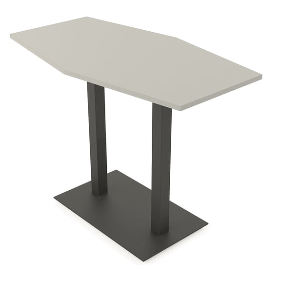 60" Small Hexagon Bistro Height Table Double Metal Base Bar Table