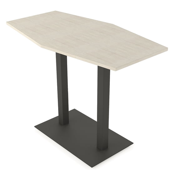 60" Small Hexagon Bistro Height Table Double Metal Base Bar Table