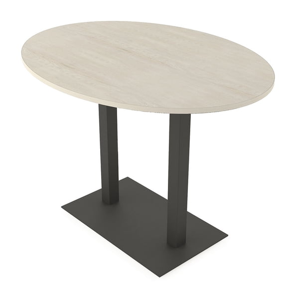 60" Small Oval Bistro Height Table Double Base Bar Table