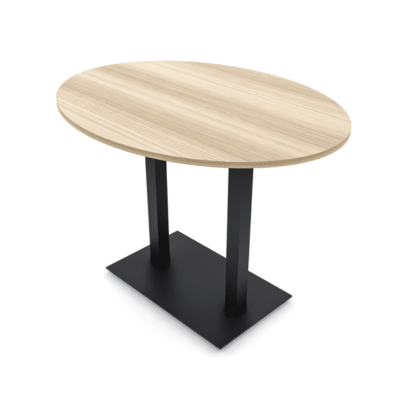 60" Small Oval Bistro Height Table Double Base Bar Table