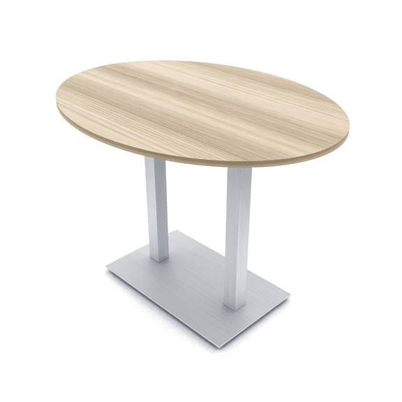60" Small Oval Bistro Height Table Double Base Bar Table