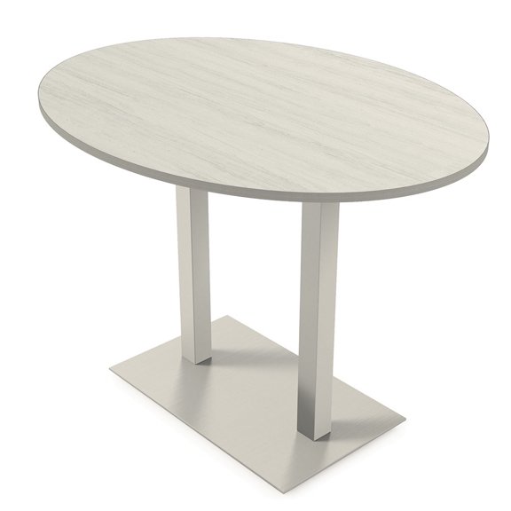 60" Small Oval Bistro Height Table Double Base Bar Table