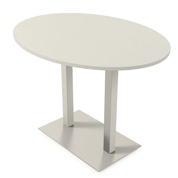 60" Small Oval Bistro Height Table Double Base Bar Table