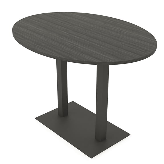 60" Small Oval Bistro Height Table Double Base Bar Table
