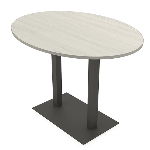 60" Small Oval Bistro Height Table Double Base Bar Table