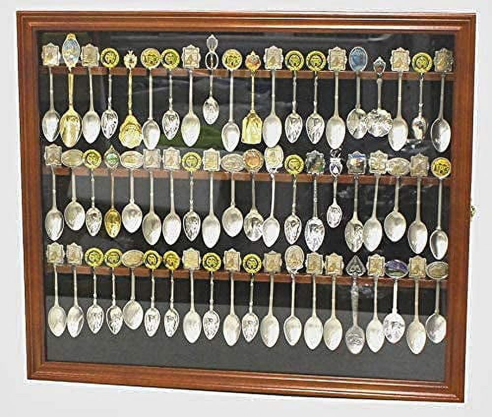 60 Souvenir Spoon Tea Spoon Rack Holder Display Case with