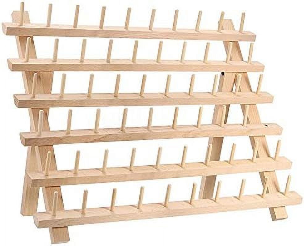 60 Spool Sewing Thread Rack, Wooden Thread Holder Sewing Organizer for