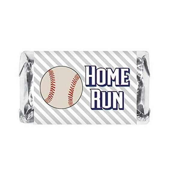 60 Sports Baseball Miniature Candy Bar Wrapper, Mini Candy Bar Stickers for Birthday Party, Baby Shower, Wedding, Graduation, or Any Family Event Decorations, Candy Not Included.