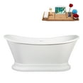 thumbnail image 1 of 60" Streamline B-496-226-CH Soaking Glossy White Freestanding Tub and Tray With Internal Drain in Polished Chrome, 1 of 14