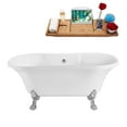 thumbnail image 1 of 60" Streamline N100CH-CH Soaking Clawfoot Tub and Tray With External Drain, 1 of 10