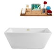 thumbnail image 1 of 60" Streamline N320BBR Soaking Freestanding Tub and Tray With Internal Drain in Brushed Brass, 1 of 8