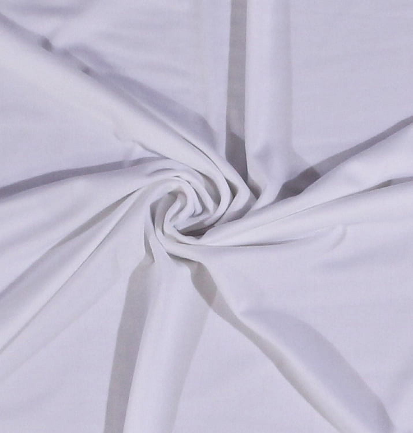 60 Stretch Lining White Semi-Sheer Lightweight Poly/Nylon/Spandex Fabric  by the Yard (D166.20) 