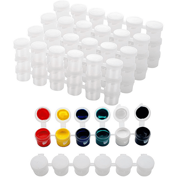 60 Strips Empty Paint Strips Paint Cup Pots Storage Containers Painting Arts Crafts Supplies (5Ml/60Pc)