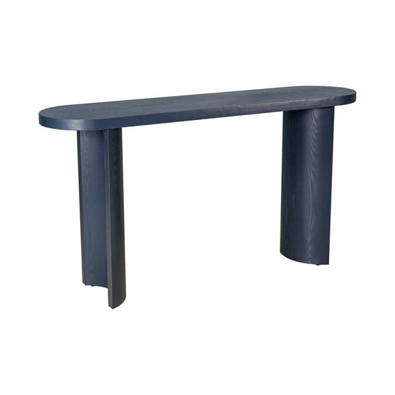 60'' Thick Top Entryway Table,Curved Legs,Support The Installation Of Inward-Facing or Outward-Facing for Sofas,Entryway(Navy Blue),Navy Blue Mdf Furniture Primary Living Space Tables