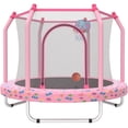 thumbnail image 1 of 60" Toddler Trampoline for Kids, SEGMART Kids Trampoline with Enclosure Net and Balls, Indoor Outdoor Mini Small Trampoline Birthday Gifts for Boys and Girls Age 3 Months and up, 1 of 7