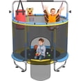 thumbnail image 1 of 60" Toddler Trampoline for Kids, 330lbs Trampoline Indoor with Basketball Hoop,Safety Net, Birthday Gifts for Boy Girl Age 1-8, 1 of 12